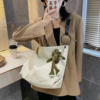 Veliko zmogljivosti platno vrečko ženski priljubljena nišo preprost študent ramo torba za prenosni tote vrečko messenger bag